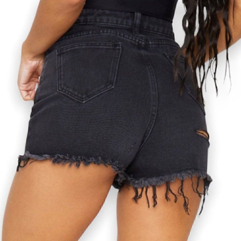 Prettylittlething Cut Off Denim Shorts - Picture 2 of 12